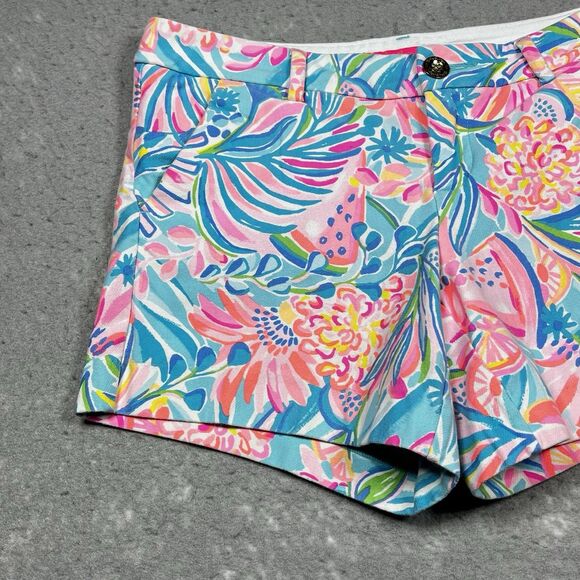 Lilly Pulitzer Shorts Womens Size 4 Tropical Punch Knit Callahan Fruit Pattern - Picture 4 of 12